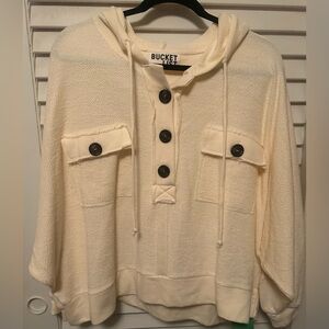 BUCKETLIST Women's Cream Hooded Poncho